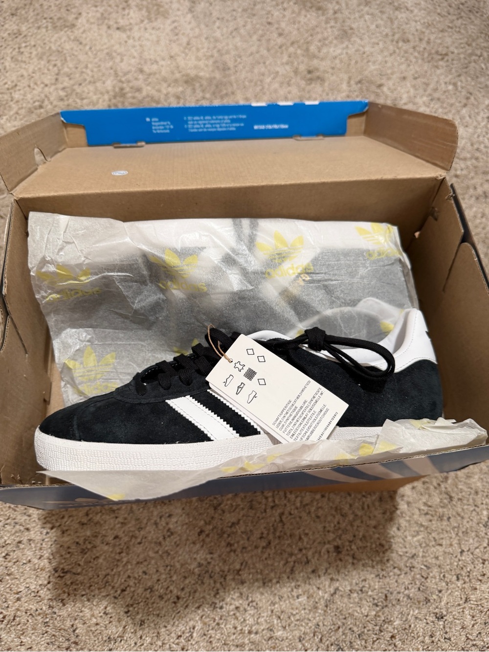 adidas Black & White Gazelle Suede Sneakers - Picture 6 of 6